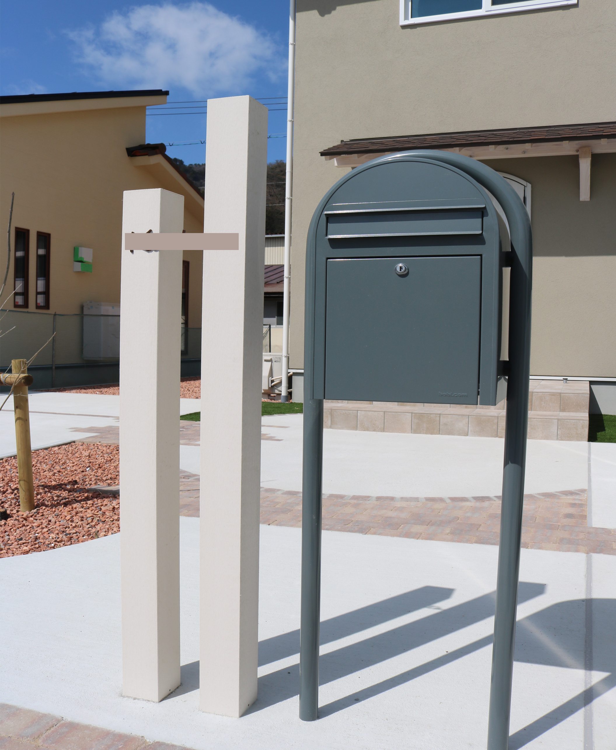 益田市 外構リフォーム カーポートと玄関アプローチ施工