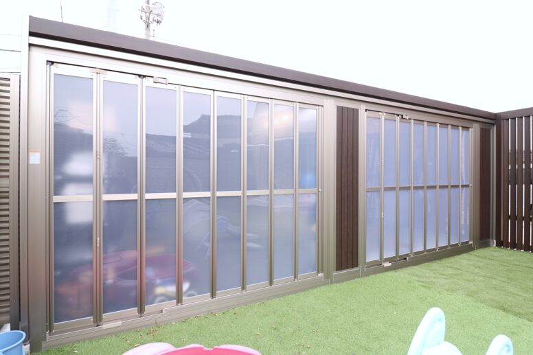 益田市 外構リフォーム バイクや趣味用品を収納したガレージ