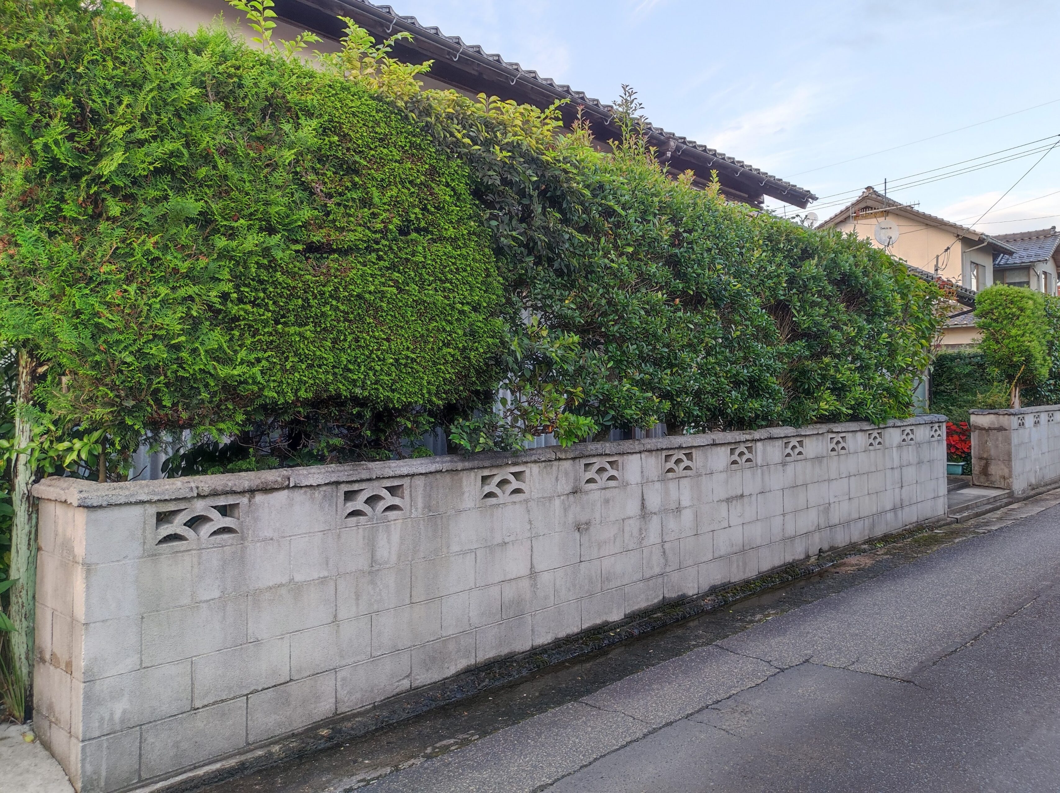 益田市 外構リフォーム ひび割れた危険なブロック塀