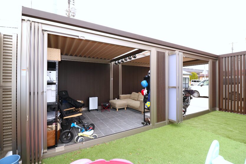 益田市 外構工事 趣味スペースとして活用できるガレージ